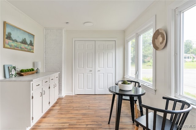 701 Nottoway Ave, Blackstone, VA 23824 - hallway featuring light wood-style floors, ornamental molding, and baseboards