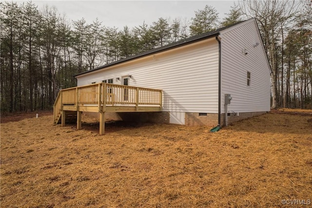4373 Shannon Hill Rd, Columbia, VA 23038 - view of side of home featuring crawl space and a deck