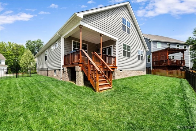 back of property with stairway