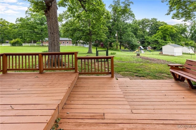 10970 Haverford Ln, North Chesterfield, VA 23236 - wooden deck featuring view of wooded area