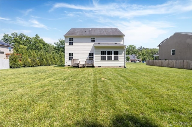 9006 Proctors Run Ct, Chesterfield, VA 23237 - rear view of property featuring crawl space and a deck