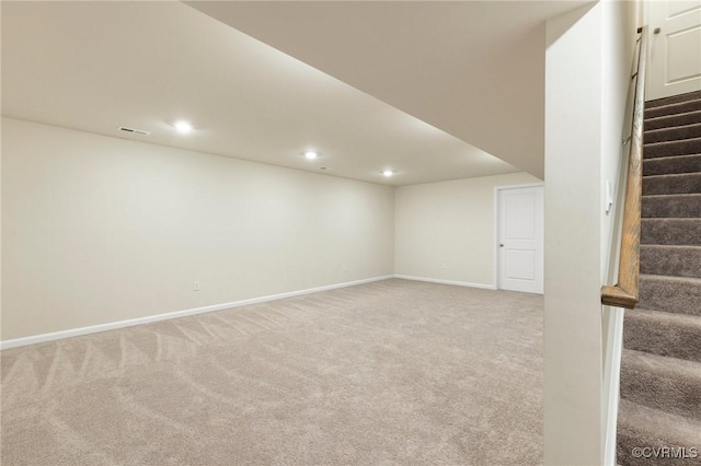 7007 Batten Ct, Chesterfield, VA 23234 - finished below grade area with stairs, carpet, recessed lighting, and baseboards
