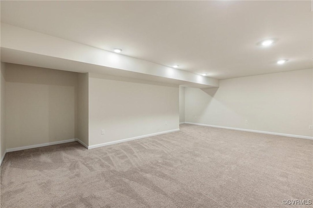 7007 Batten Ct, Chesterfield, VA 23234 - finished basement featuring light carpet, baseboards, and recessed lighting