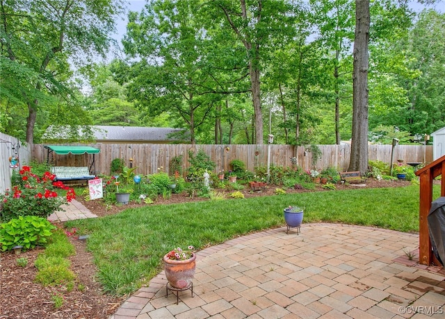 view of patio / terrace featuring a shed and an outdoor structure