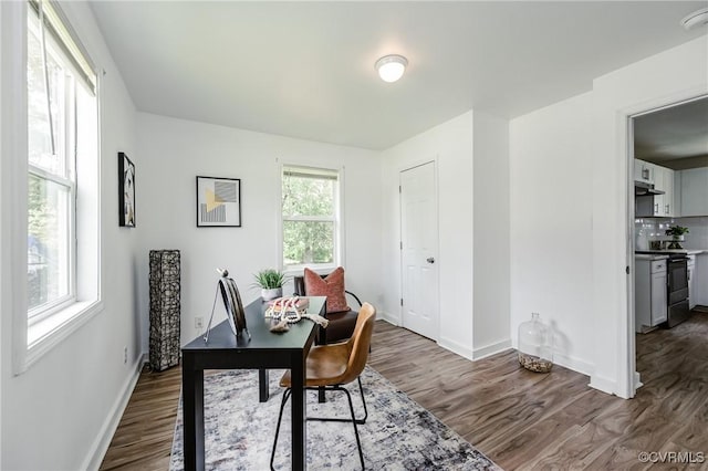 314 Maryland Ave, Hopewell, VA 23860 - home office featuring baseboards and dark wood finished floors