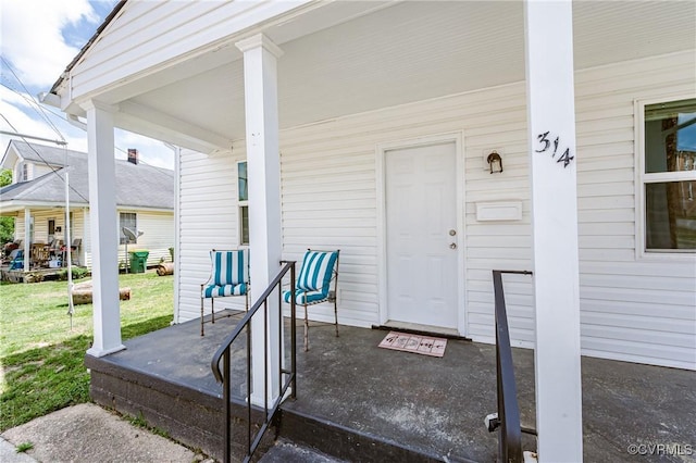 314 Maryland Ave, Hopewell, VA 23860 - entrance to property with covered porch and a lawn
