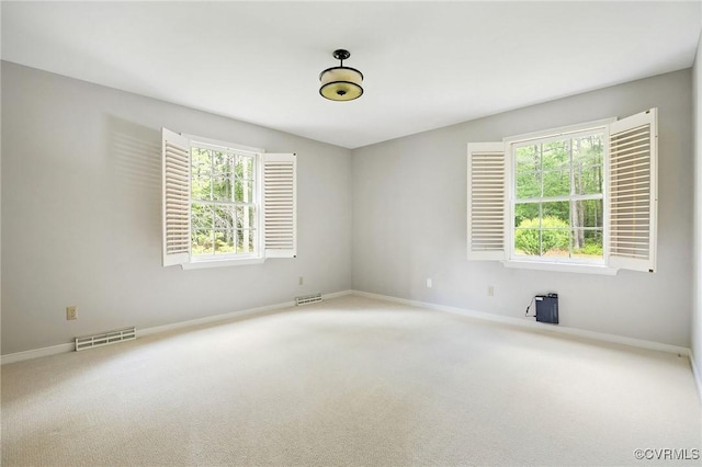 carpeted empty room with plenty of natural light and baseboards