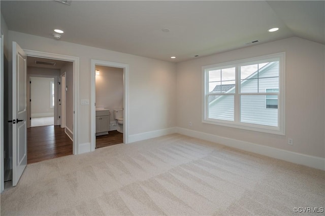 12543 N Readers Ln, Manakin Sabot, VA 23103 - unfurnished bedroom with carpet, recessed lighting, baseboards, and ensuite bathroom