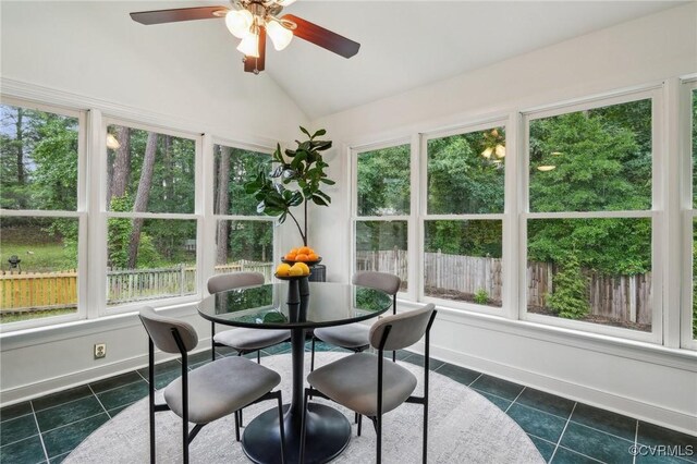 2545 Retrievers Ridge Rd, Henrico, VA 23233 - sunroom with tile patterned floors, vaulted ceiling, healthy amount of natural light, and baseboards