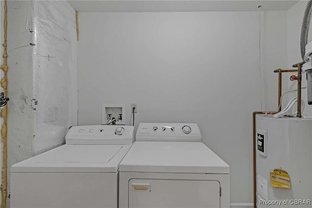 2480 Lees Neck Farm Rd, Saluda, VA 23149 - clothes washing area featuring water heater and washing machine and dryer
