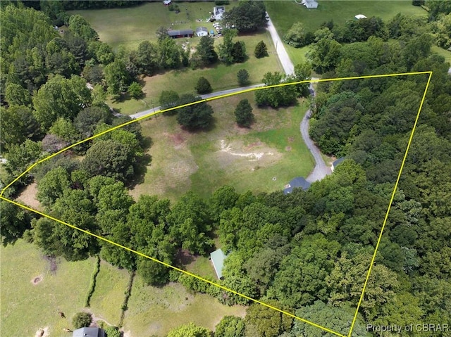 2480 Lees Neck Farm Rd, Saluda, VA 23149 - aerial overview of property's location with property boundaries highlighted and a forest