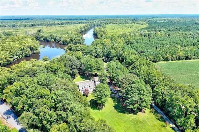 29507 Monroe Rd Unit 1, Franklin, VA 23851 - aerial view of property and surrounding area featuring a large body of water and a heavily wooded area