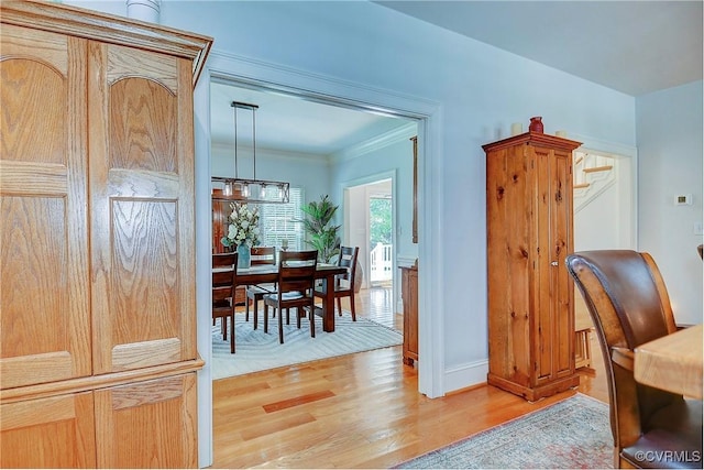 29507 Monroe Rd Unit 1, Franklin, VA 23851 - office area featuring light wood-style flooring, baseboards, and crown molding