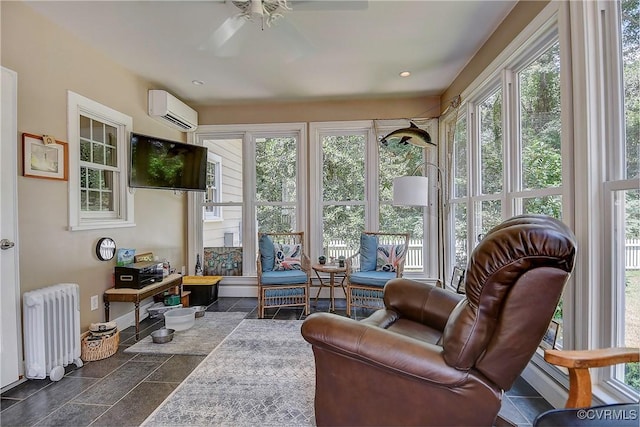 29507 Monroe Rd, Franklin, VA 23851 - sunroom with radiator and a wall mounted AC