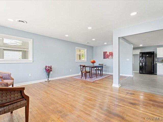 2519 Deerfield Dr, Petersburg, VA 23805 - living area with light wood-style floors, baseboards, and recessed lighting