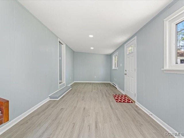 2519 Deerfield Dr, Petersburg, VA 23805 - empty room featuring wood finished floors, baseboard heating, and baseboards