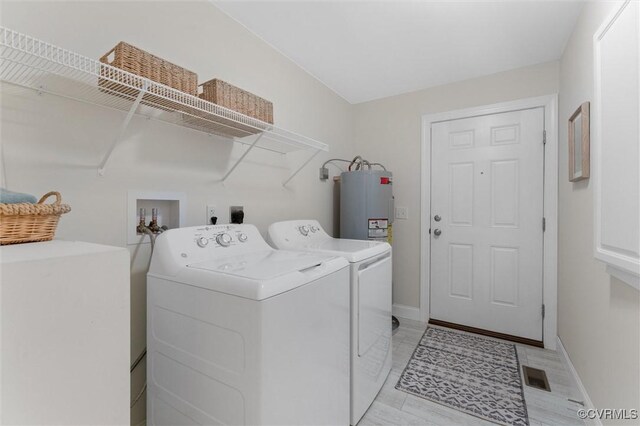 5239 Old Buckingham Rd, Powhatan, VA 23139 - laundry area with water heater, washer and dryer, and baseboards
