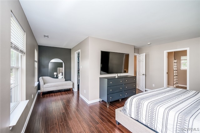 7107 Dortonway Pl, Chesterfield, VA 23832 - bedroom featuring dark wood-type flooring, baseboards, and arched walkways