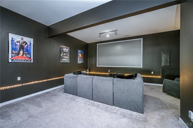 7107 Dortonway Pl, Chesterfield, VA 23832 - carpeted home theater room with baseboards and rail lighting
