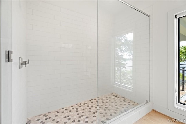 1665 Wilton Creek Rd, Hartfield, VA 23071 - full bath featuring a stall shower and wood finished floors
