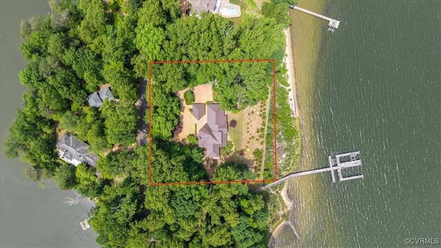 1665 Wilton Creek Rd, Hartfield, VA 23071 - view of property location with a nearby body of water and property parcel outlined