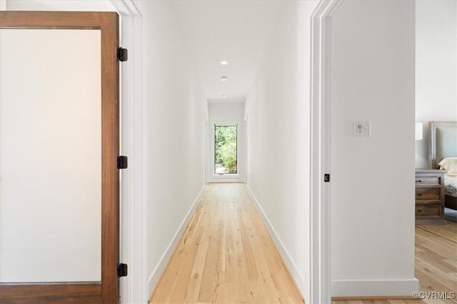 1665 Wilton Creek Rd, Hartfield, VA 23071 - corridor with light wood-style floors, baseboards, and recessed lighting