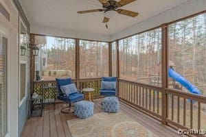 41 Pine Shadow Ct, Troy, VA 22974 - sunroom with ceiling fan