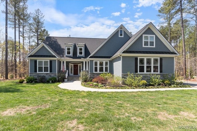 41 Pine Shadow Ct, Troy, VA 22974 - craftsman house featuring stone siding and a front yard