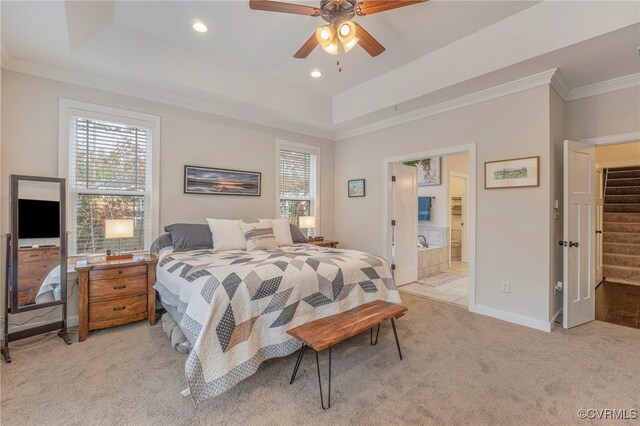 41 Pine Shadow Ct, Troy, VA 22974 - bedroom with light carpet, multiple windows, crown molding, recessed lighting, and baseboards