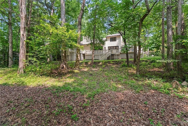 13700 Harbourwood Rd, Midlothian, VA 23112 - view of yard with stairway and a wooden deck
