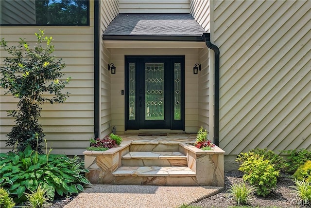 13700 Harbourwood Rd, Midlothian, VA 23112 - view of exterior entry featuring a shingled roof