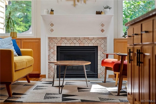 13700 Harbourwood Rd, Midlothian, VA 23112 - living area featuring a tile fireplace