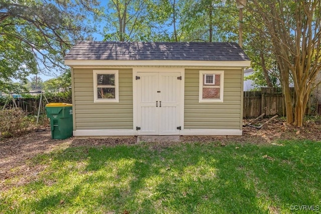 view of shed