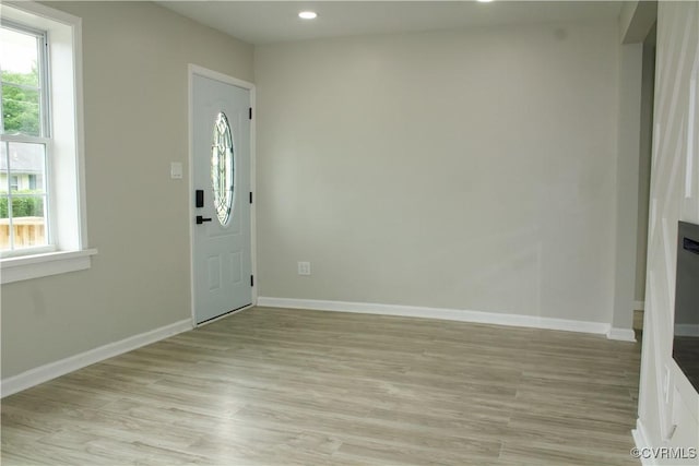25 N Foley St, Petersburg, VA 23803 - entryway with light wood finished floors, baseboards, and recessed lighting