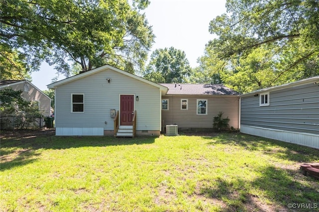 6006 Meadwood Cir, North Chesterfield, VA 23234 - back of property featuring entry steps, crawl space, and central AC unit