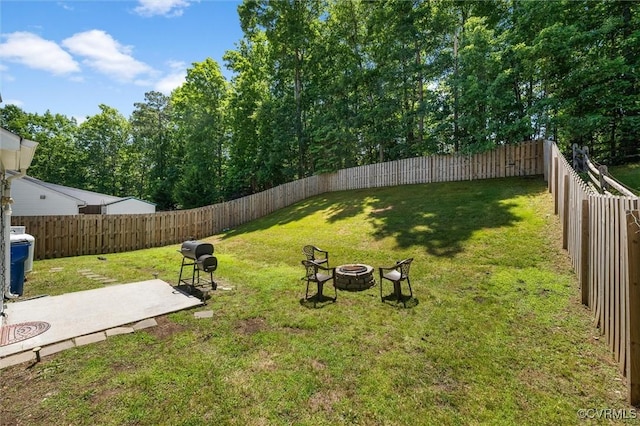 15119 Winding Ash Dr, Chesterfield, VA 23832 - view of yard with an outdoor fire pit and a patio