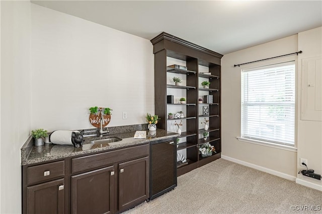 521 Siena Ln, Henrico, VA 23059 - bar area with baseboards and light carpet