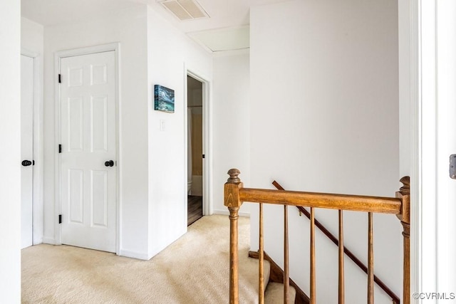 4800 Ball Cypress Rd, Chesterfield, VA 23832 - corridor with an upstairs landing, light colored carpet, and baseboards