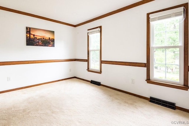 4800 Ball Cypress Rd, Chesterfield, VA 23832 - empty room featuring carpet floors, plenty of natural light, and crown molding