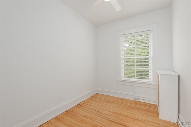 3125 Stuart Ave, Richmond, VA 23221 - unfurnished room with baseboards, light wood-style flooring, and a ceiling fan