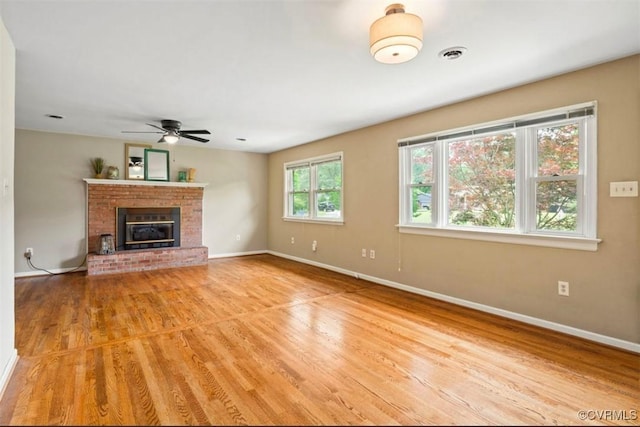 5401 Carteret Rd, Chesterfield, VA 23832 - unfurnished living room featuring light wood-type flooring, baseboards, and ceiling fan