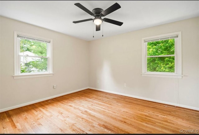 5401 Carteret Rd, Chesterfield, VA 23832 - spare room with plenty of natural light, baseboards, wood finished floors, and ceiling fan