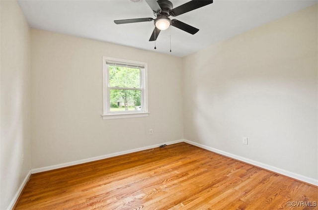 5401 Carteret Rd, Chesterfield, VA 23832 - empty room with baseboards, light wood-style flooring, and a ceiling fan
