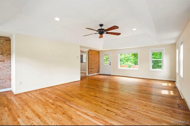 5401 Carteret Rd, Chesterfield, VA 23832 - empty room featuring plenty of natural light, light wood-type flooring, a ceiling fan, baseboards, and recessed lighting