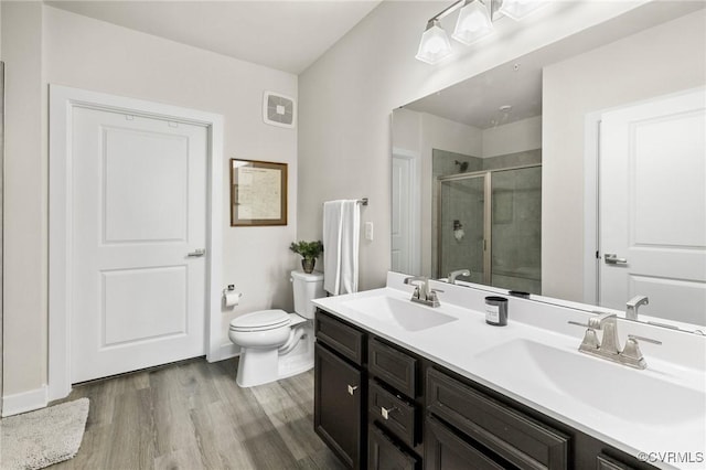 3700 Maze Runner Dr Unit 204, Midlothian, VA 23112 - full bath with toilet, a stall shower, wood finished floors, double vanity, and baseboards