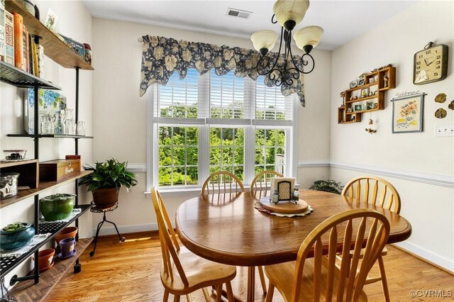 1629 Olmstead Dr, Powhatan, VA 23139 - dining space featuring healthy amount of natural light, a chandelier, and light wood-type flooring