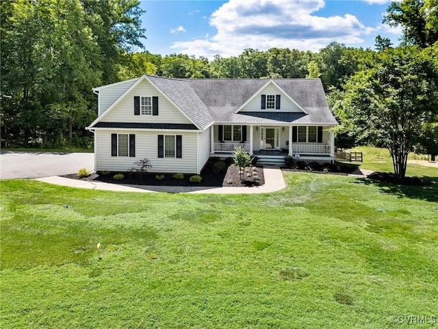 1629 Olmstead Dr, Powhatan, VA 23139 - view of front of property featuring a porch, a front lawn, and a shingled roof