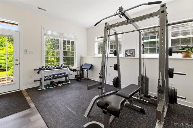 1629 Olmstead Dr, Powhatan, VA 23139 - exercise area featuring baseboards and wood finished floors