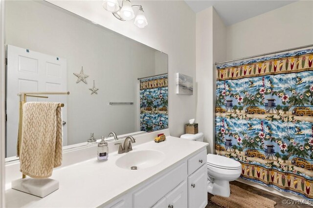 1629 Olmstead Dr, Powhatan, VA 23139 - full bathroom featuring vanity, toilet, and curtained shower