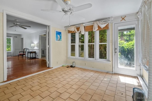 11309 Pendleton Pl, North Chesterfield, VA 23236 - unfurnished sunroom with baseboards and crown molding